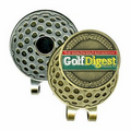 Classic Round Golf Ball Hat Clip w/ Golf Ball Marker (Die Struck)